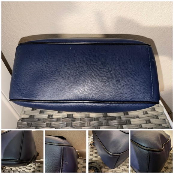 Vera Bradley Leather Satchel Crossbody – Navy & Black - Picture 4 of 16